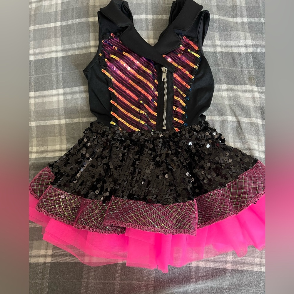 Weissman Black and Pink Dance Costume with Tulle NWOT